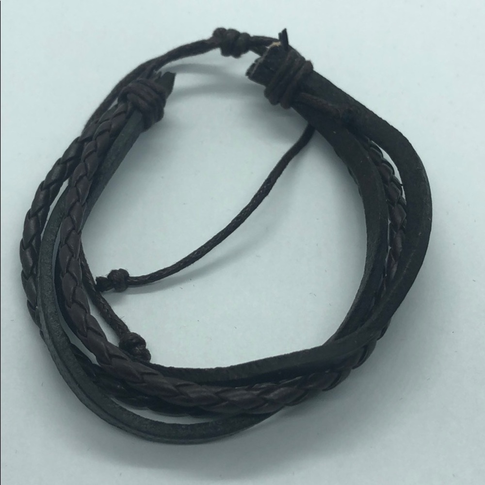 Dark brown leather bracelet